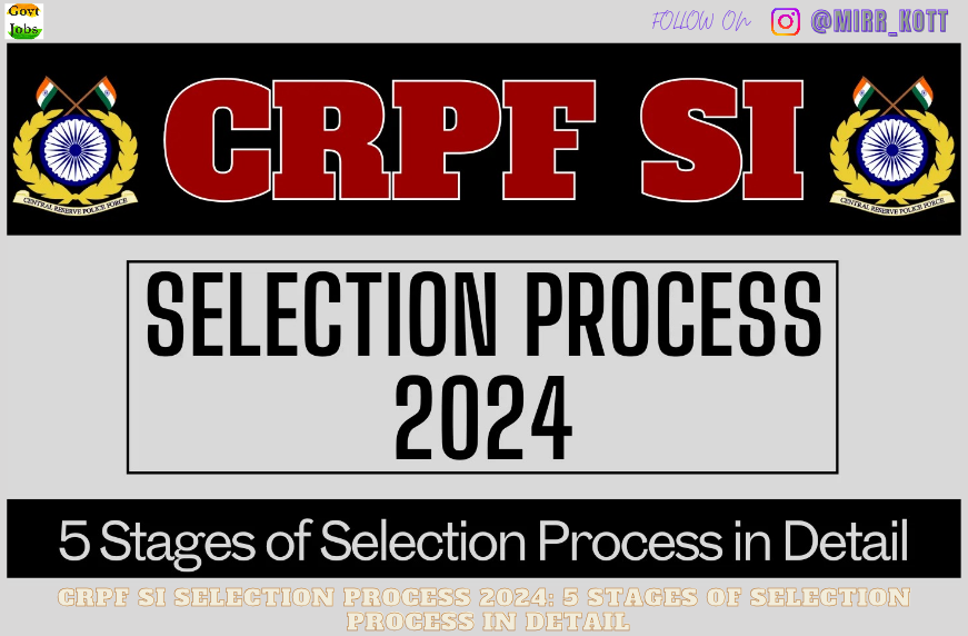 CRPF SI Selection Process 2024